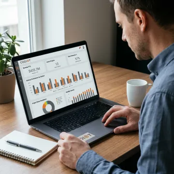 Business intelligence dashboard with analytics charts