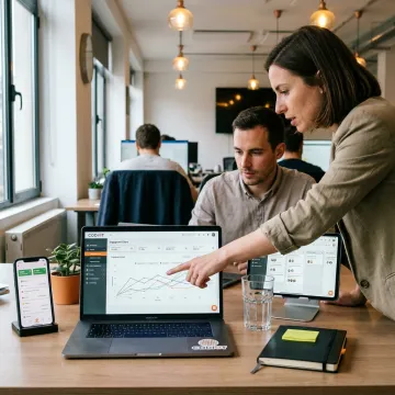 Enterprise mobile app platform dashboard on multiple devices