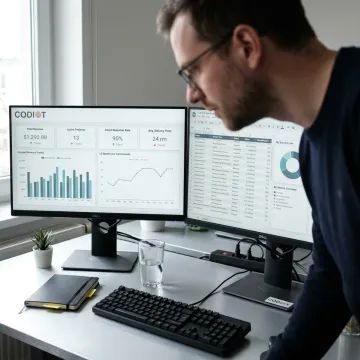 Data analytics dashboard on business monitors
