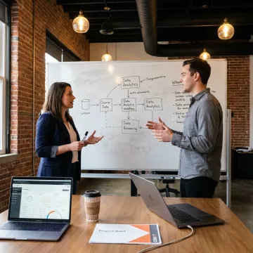 Team mapping a data analytics workflow