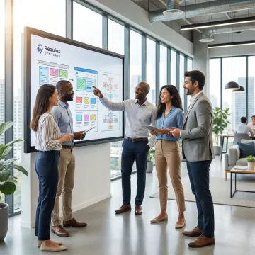 Digital design and build consulting team collaborating on product strategy and wireframes