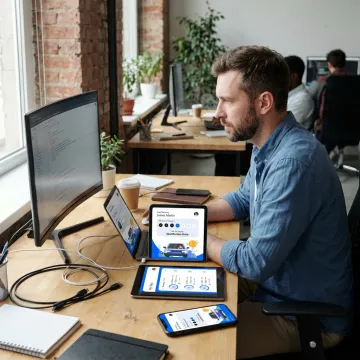 Progressive web app development on multiple devices