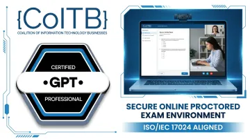 COITB Certified GPT Professional credential digital badge and exam interface
