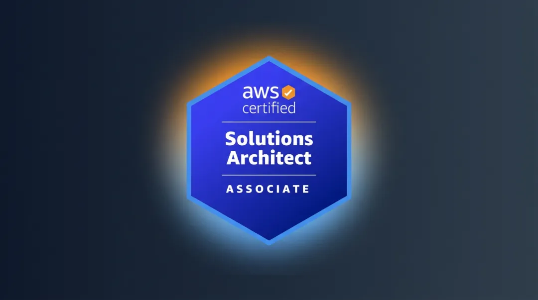 AWS certification badge and cloud solutions architect credential official imagery