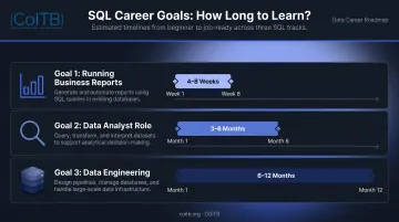 SQL learning goal timelines comparing reports analyst and data engineering career paths