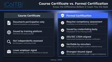 Course completion certificate versus formal AI certification key differences comparison