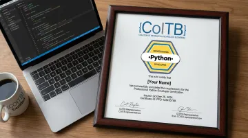 COITB Professional Python Developer certification exam interface and credential badge