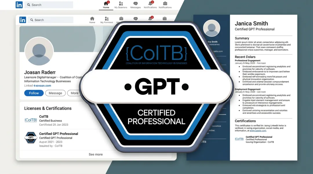 COITB digital badge displayed on LinkedIn profile and resume