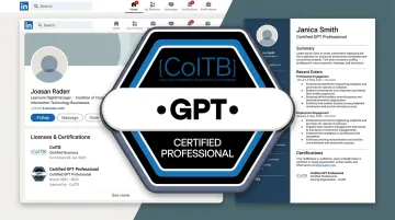 COITB digital badge displayed on LinkedIn profile and resume