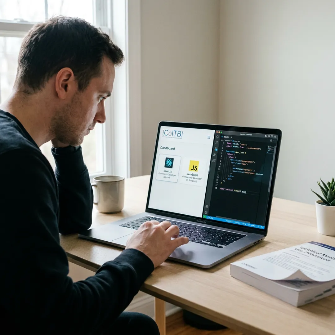 Developer reviewing full-stack certification roadmap