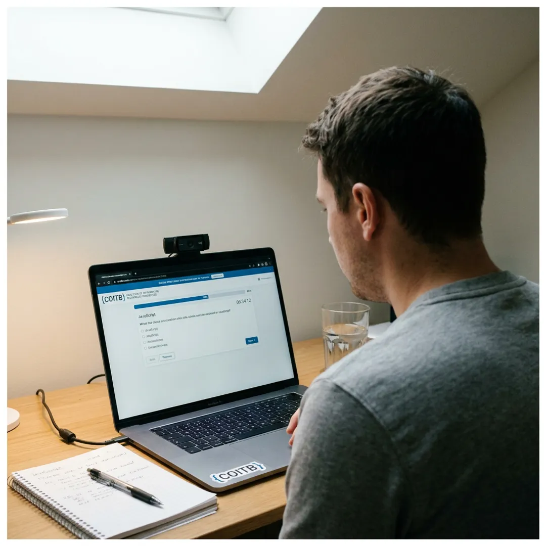 Candidate preparing for an online certification exam
