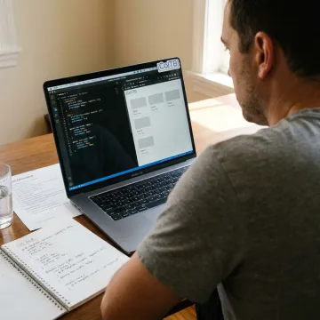 Student learning CSS Grid online
