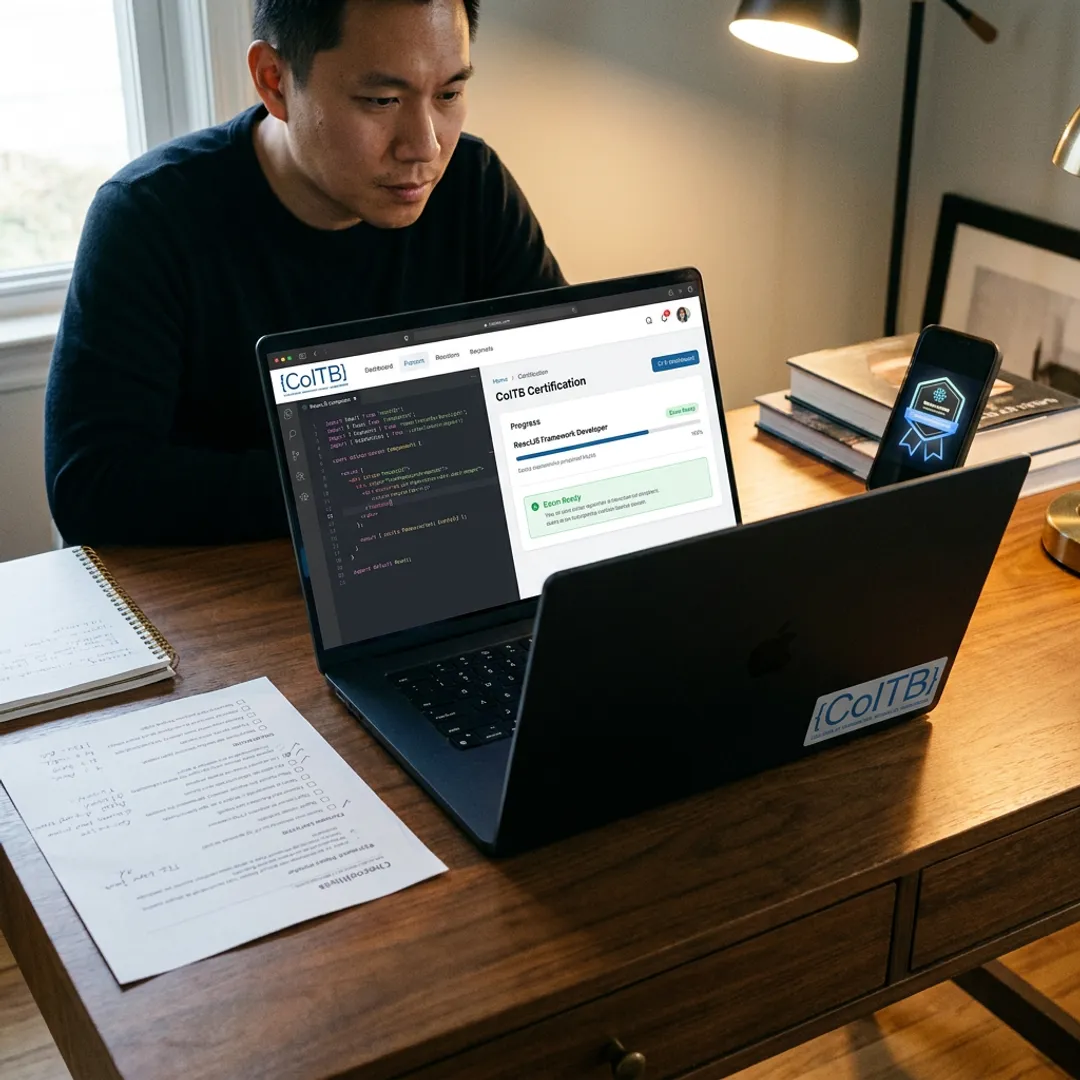 Professional studying for a coder certification exam