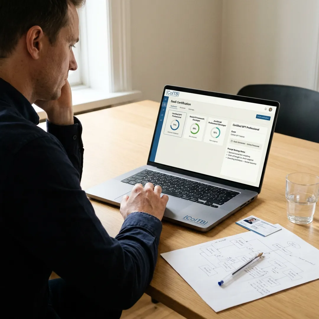 Business analyst using generative AI tools for certification preparation