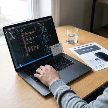 Online HTML and CSS certification on laptop