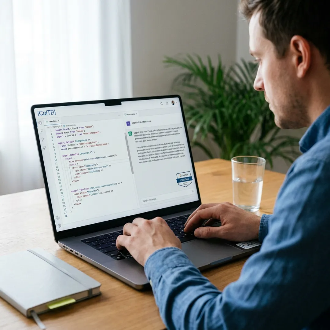 Professional using generative AI certification platform