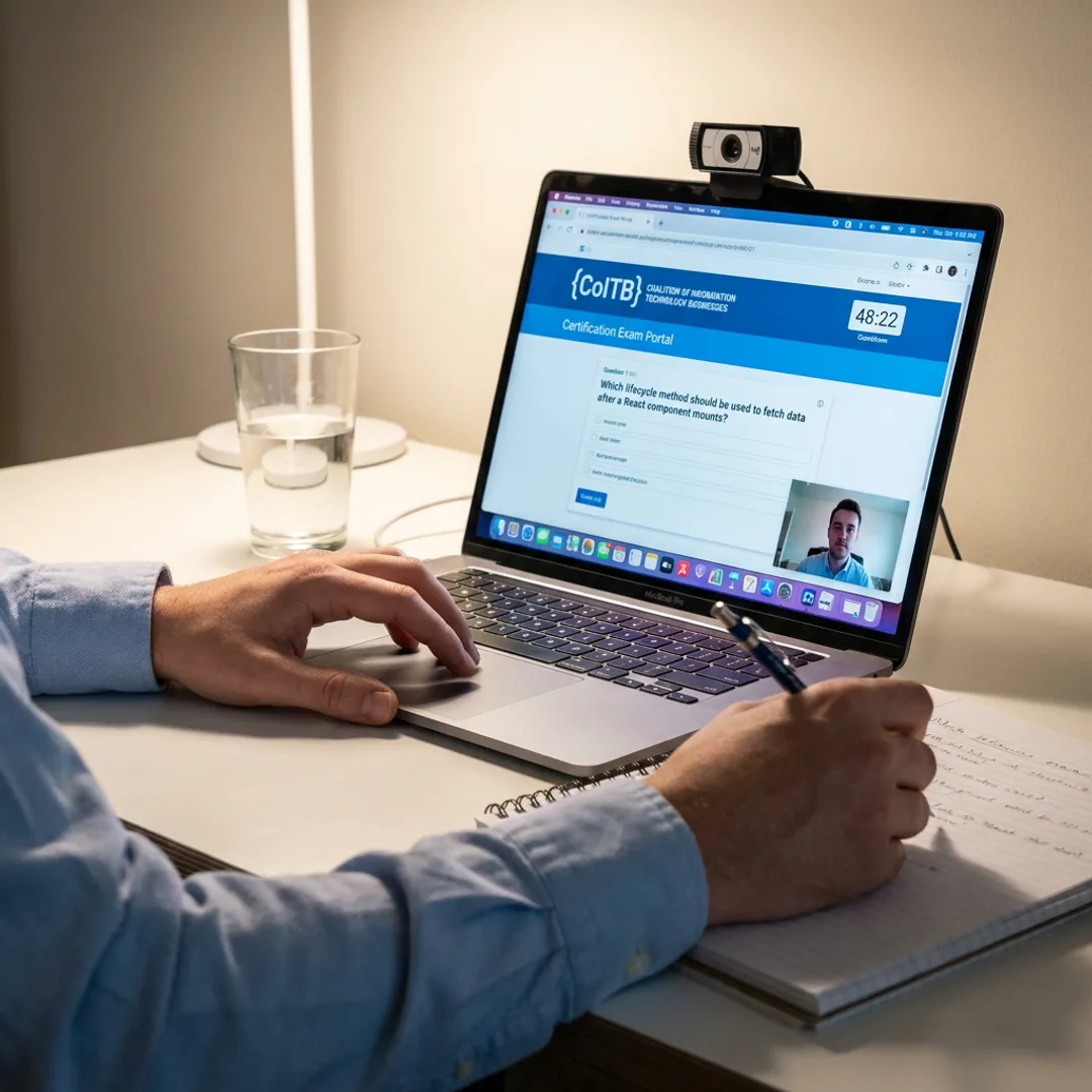 Online software development certification exam