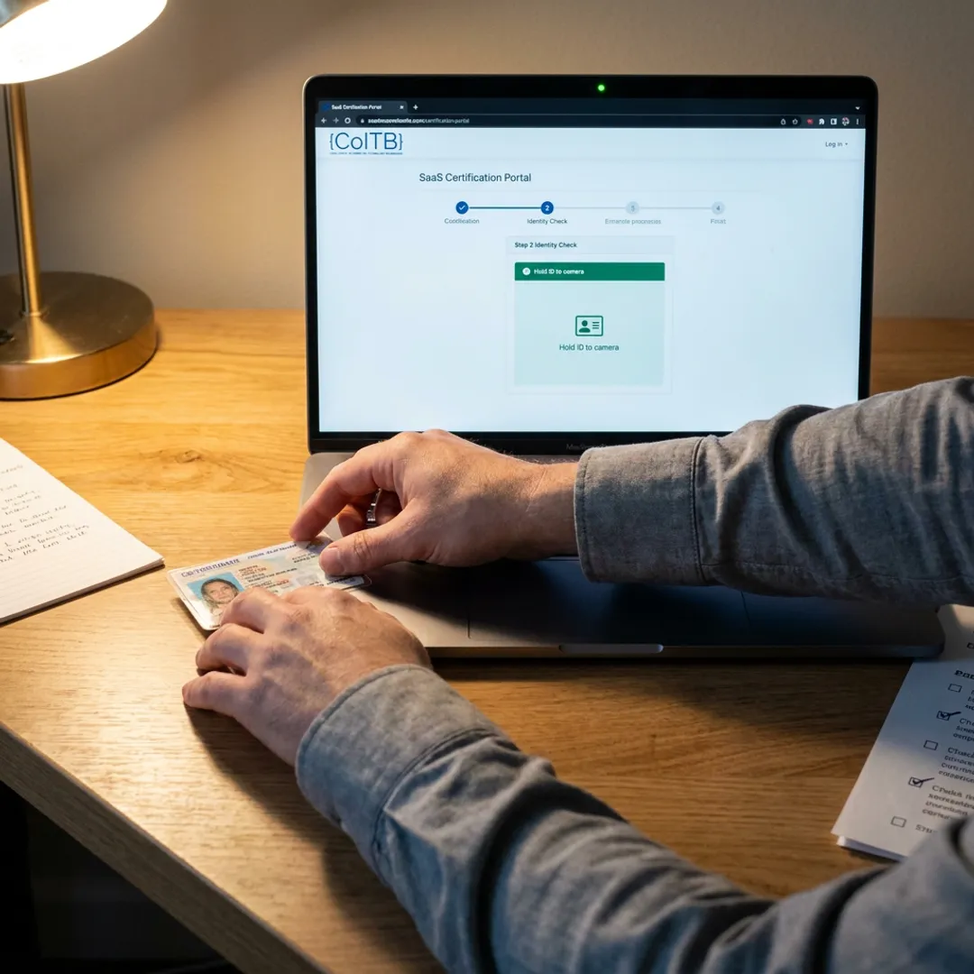 Candidate scheduling an online proctored certification exam