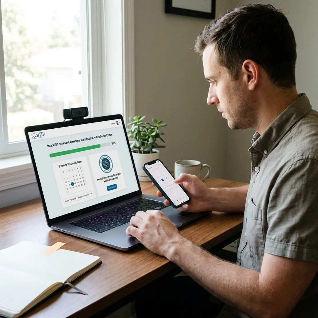 Candidate scheduling an online certification exam