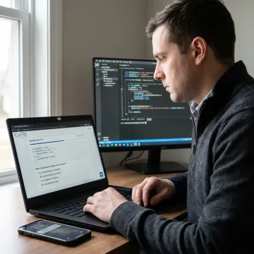 Candidate taking an online certification exam