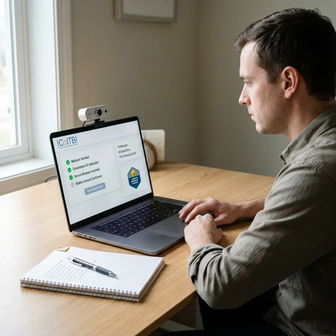 Candidate completing JavaScript certification process online