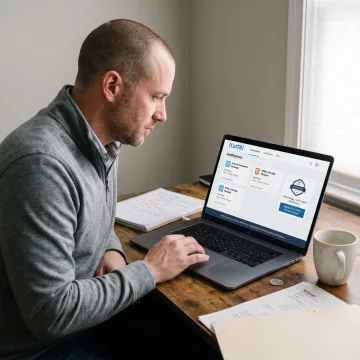 Veteran reviewing technology certification pathways