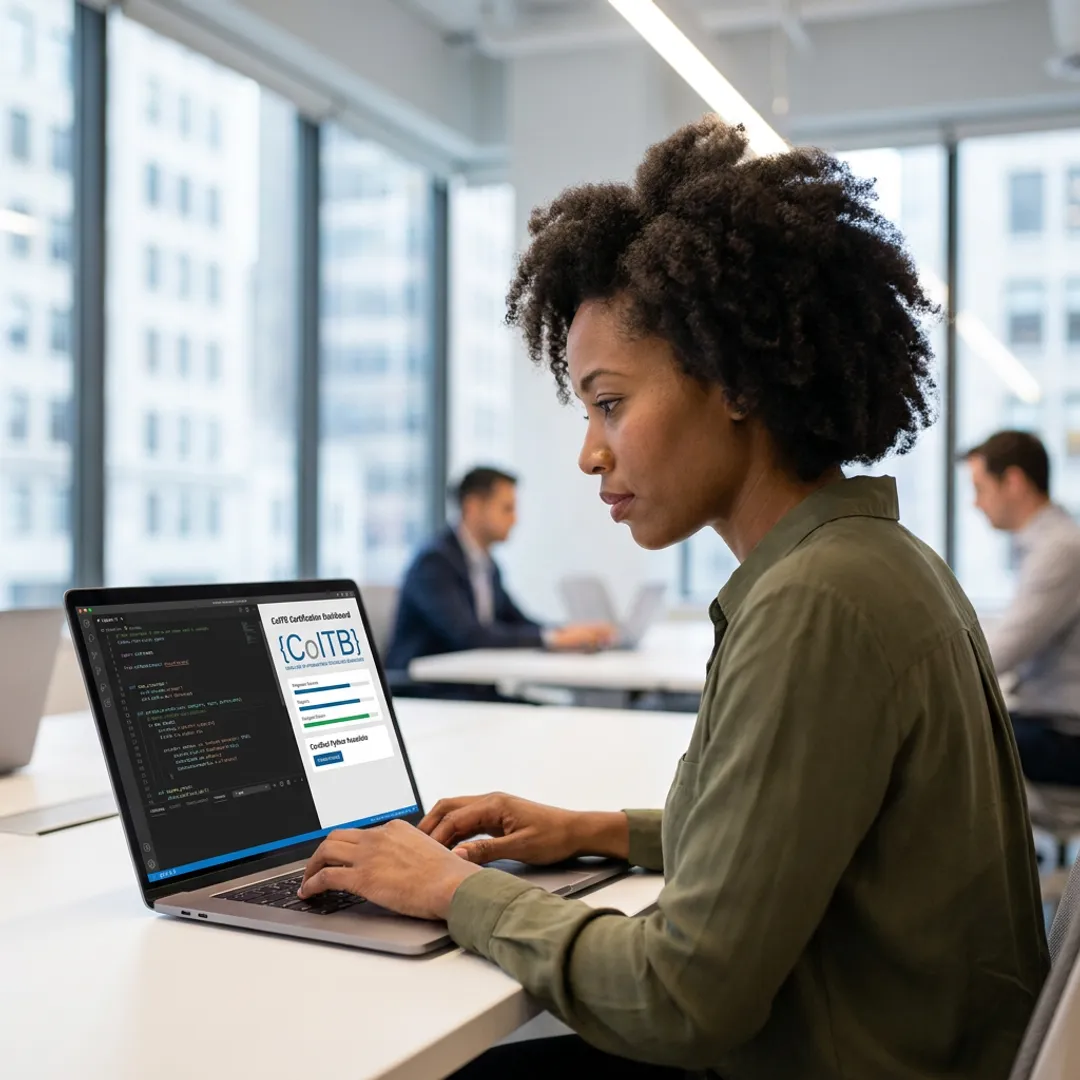 NYC professional reviewing Python certification materials