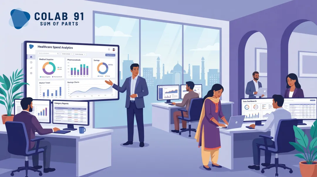 Colab91 offshore procurement analytics team delivering healthcare spend analysis services