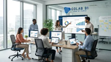 Procurement analytics team reviewing spend data dashboards and category reports
