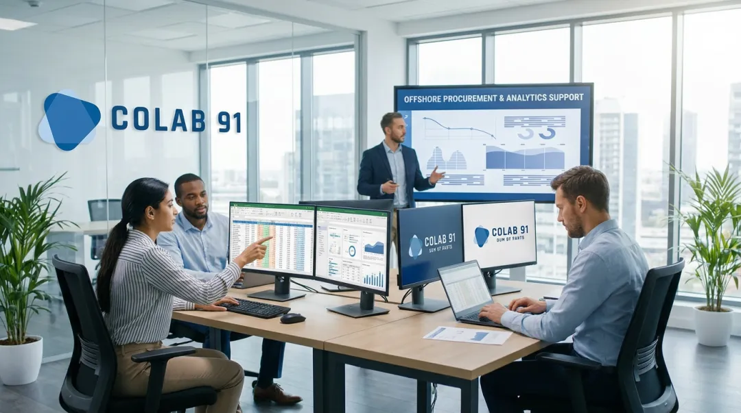 Colab91 offshore analytics and procurement support team collaborating on MRO spend program