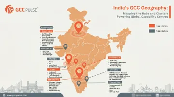 India GCC mid-market growth map showing 480 centers and 210000 professionals across key cities