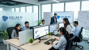 Colab91 procurement analytics capability center team working on spend intelligence dashboard