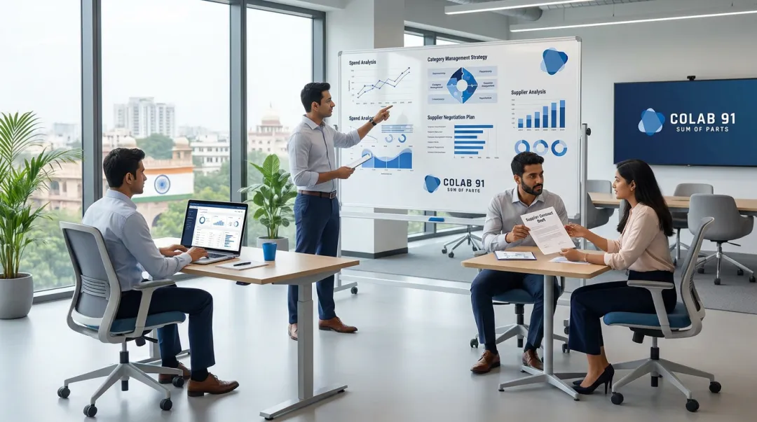 Offshore procurement team managing spend analysis and supplier negotiations for PE-backed clients