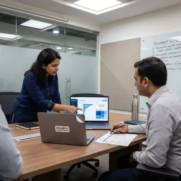 Procurement outsourcing team in India reviewing supplier analytics