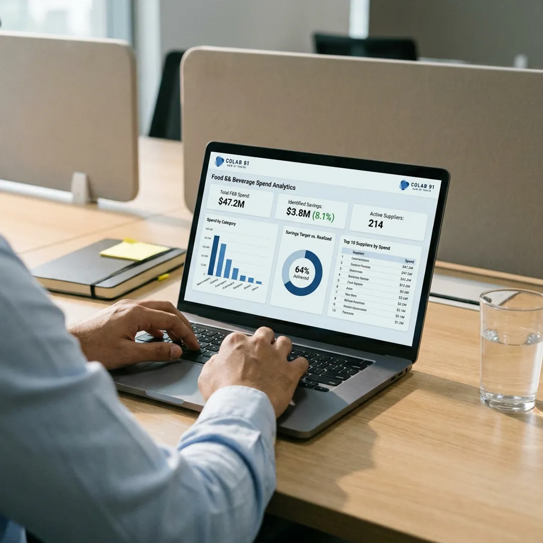 Procurement dashboard for food and beverage spend