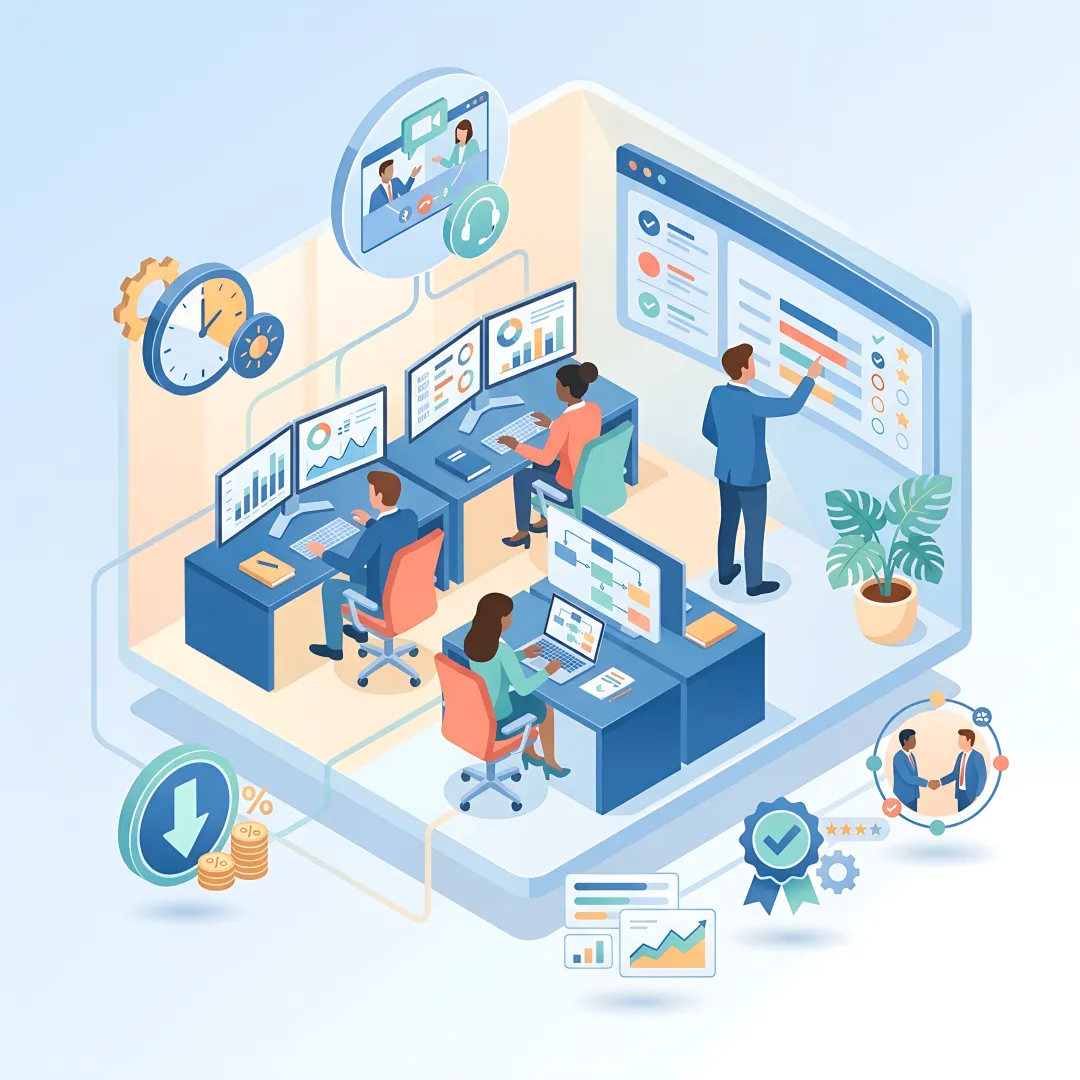 Procurement outsourcing team in India reviewing supplier analytics