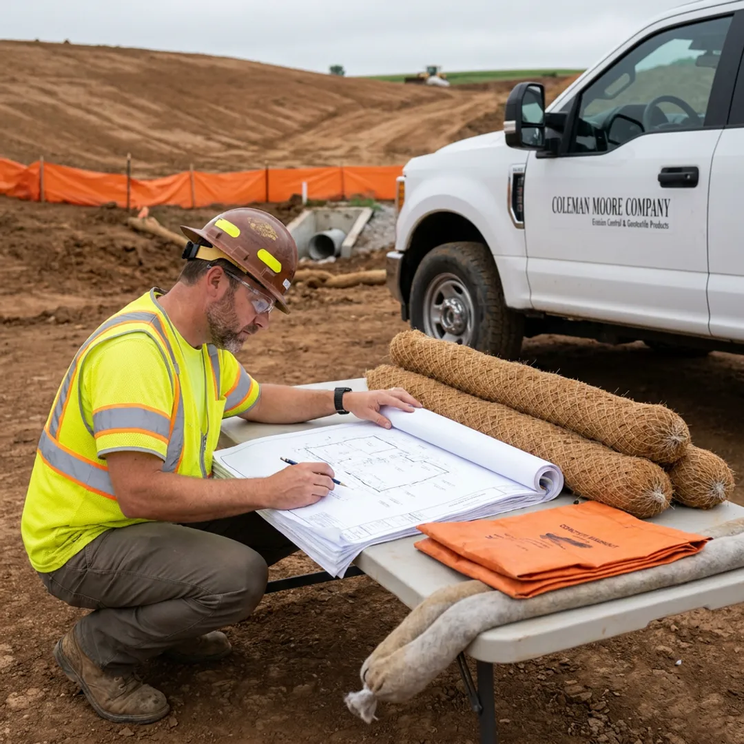 Stormwater planning review with sediment control products