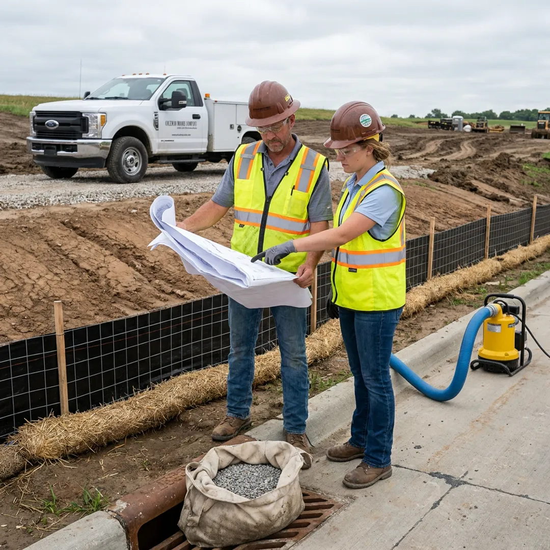 Stormwater control consultation on a construction site