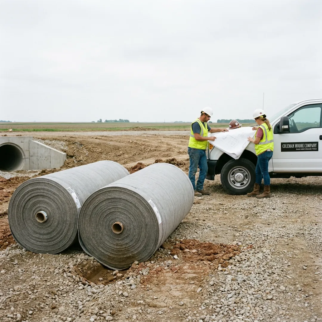 Crew planning concrete canvas installation