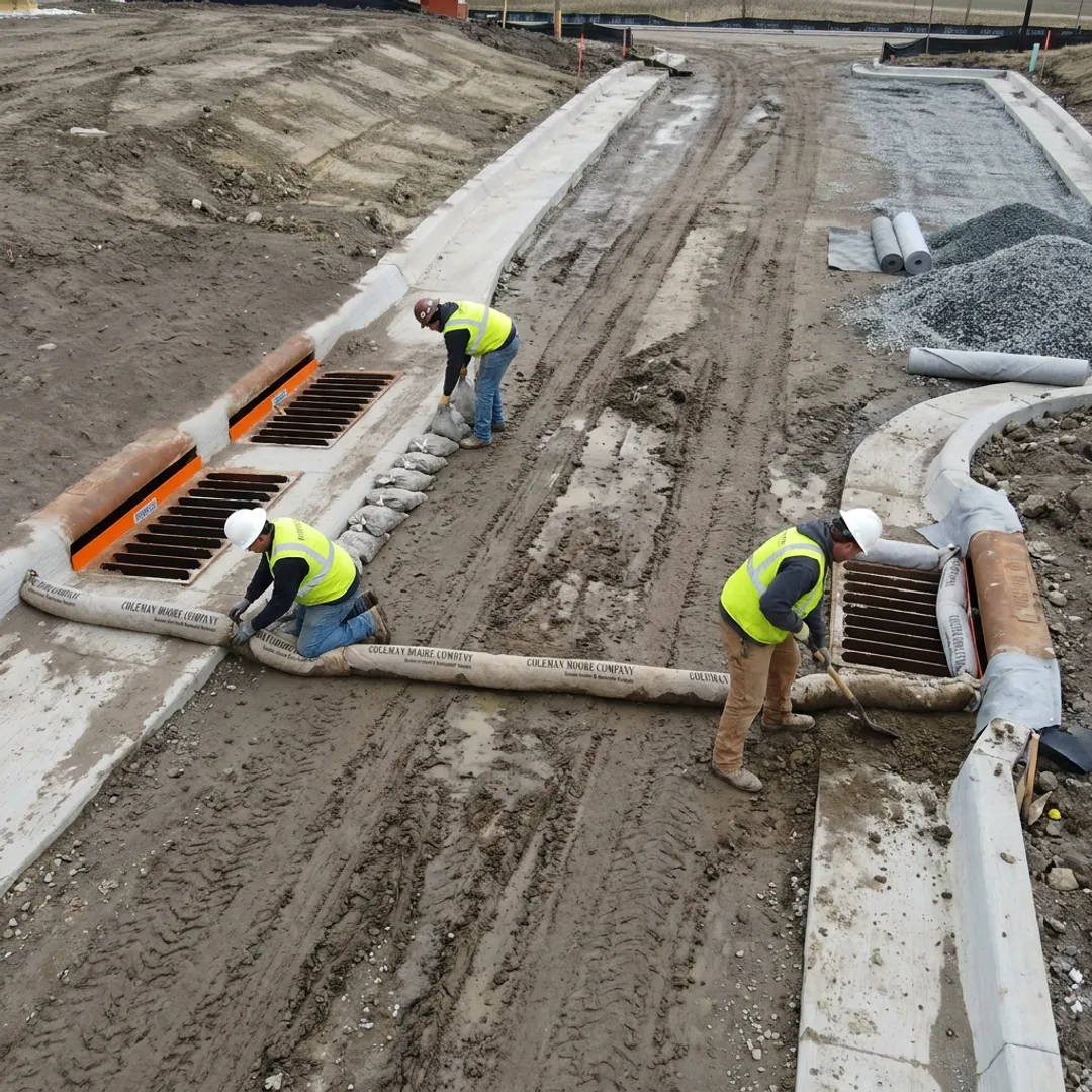 Stormwater controls installed on a construction site