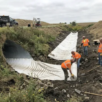 Concrete canvas installed for culvert protection
