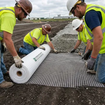 Geogrid installation for subgrade stabilization