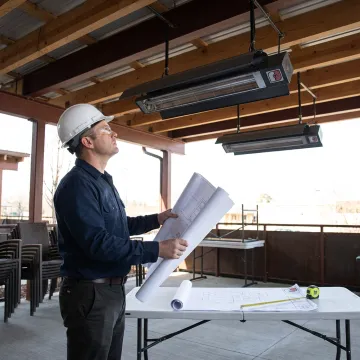 Commercial covered patio heater planning