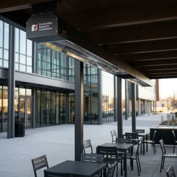 Outdoor commercial infrared heater installation