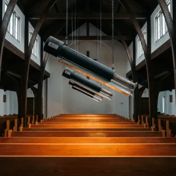 Radiant infrared heating in a church sanctuary