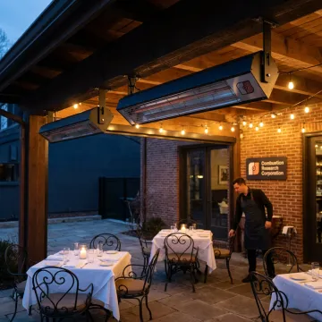 Commercial patio infrared heater installation