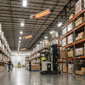 Radiant heating system in a commercial facility