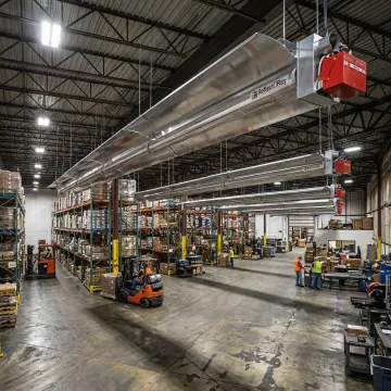 Industrial radiant heating system in a high-bay facility