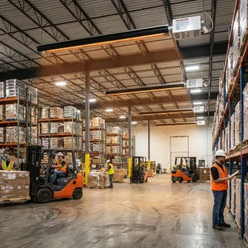 Infrared radiant heaters in an industrial facility