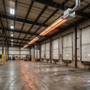 Radiant tube heaters in Detroit warehouse